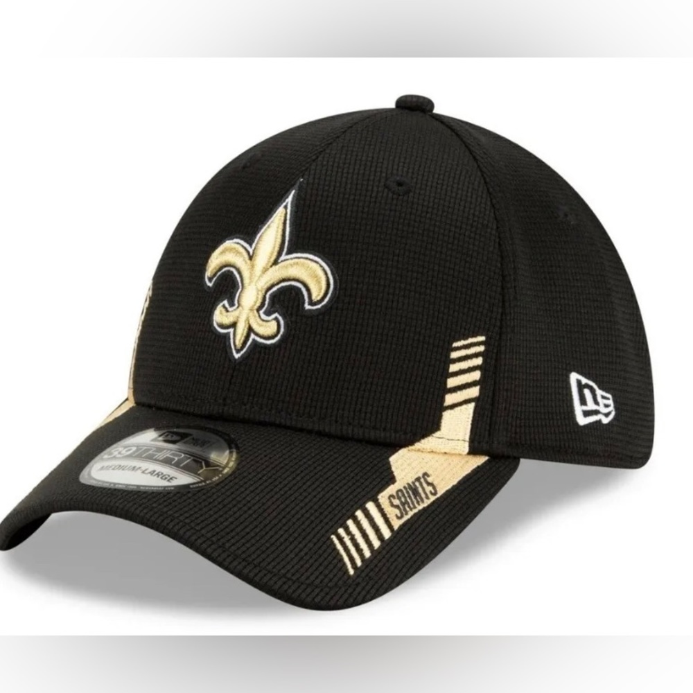 NEW ORLEANS SAINTS NFL New Era 39THIRTY 2021 Home Sideline Hat Flex Fit L/XL